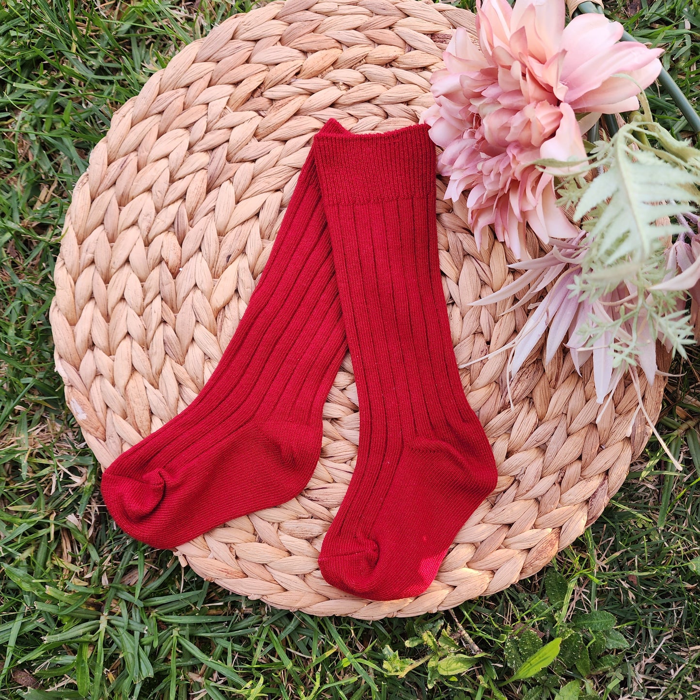 Red Knee High Socks